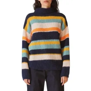 NWT SKFK Alpaca Wool Blend Striped Multicolor Aitza Sweater EU 34 | US 2