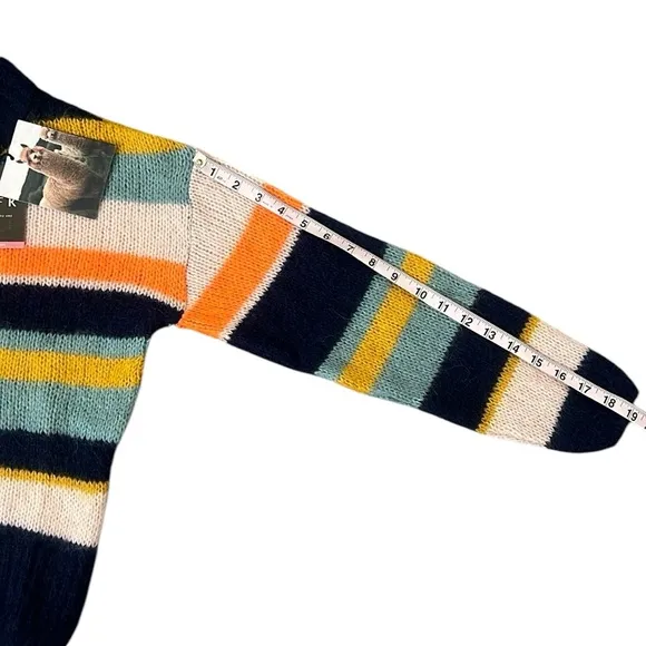 NWT SKFK Alpaca Wool Blend Striped Multicolor Aitza Sweater EU 34 | US 2