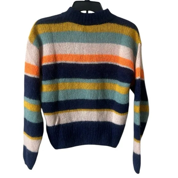 NWT SKFK Alpaca Wool Blend Striped Multicolor Aitza Sweater EU 34 | US 2