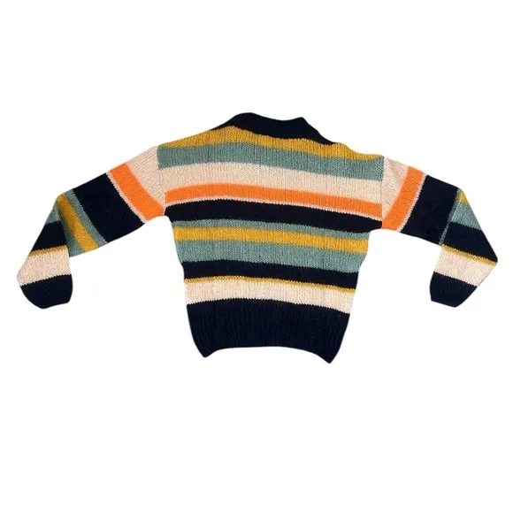 NWT SKFK Alpaca Wool Blend Striped Multicolor Aitza Sweater EU 34 | US 2
