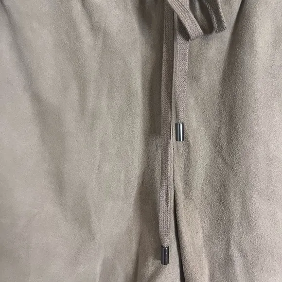 NWT Vince Leather Boxer Drawstring Shorts Suede Concrete Small