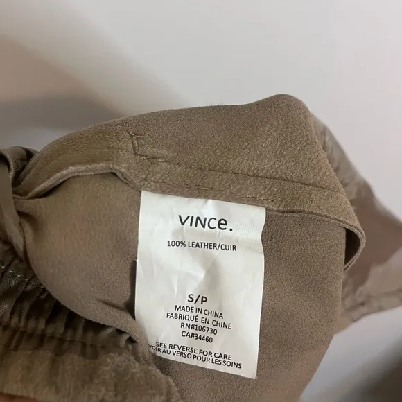 NWT Vince Leather Boxer Drawstring Shorts Suede Concrete Small