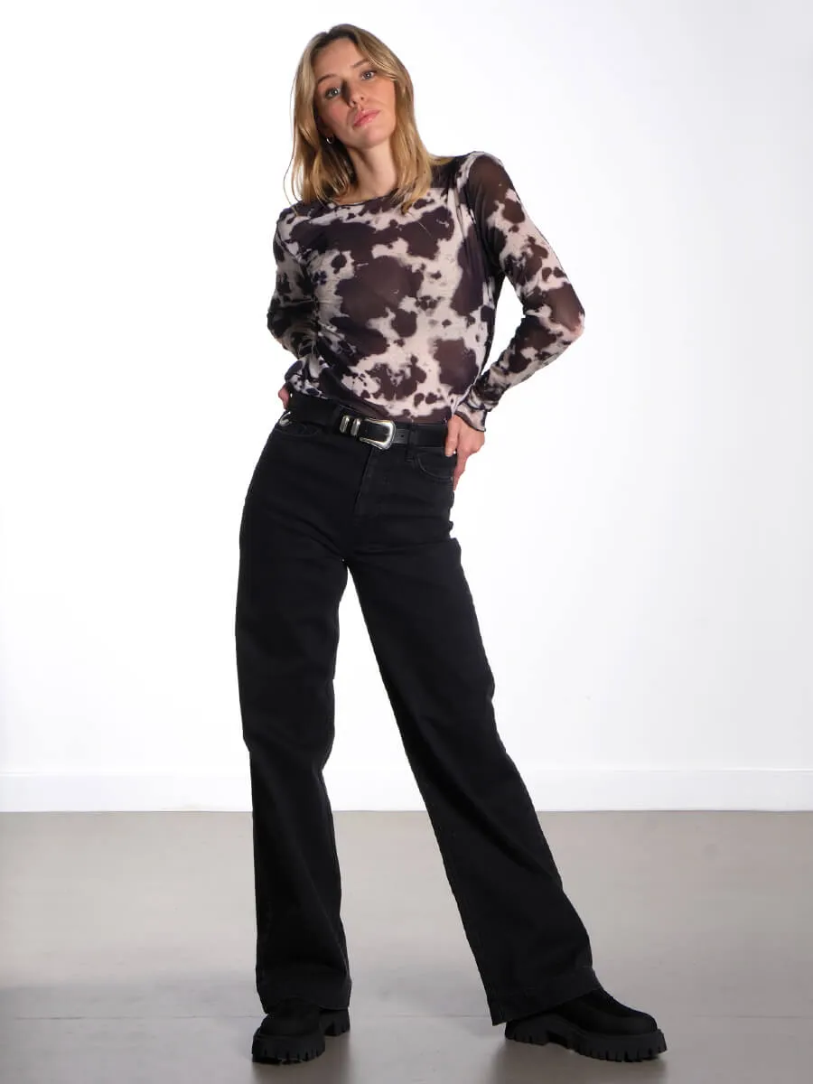 OBJMontana Mesh Top - Cow
