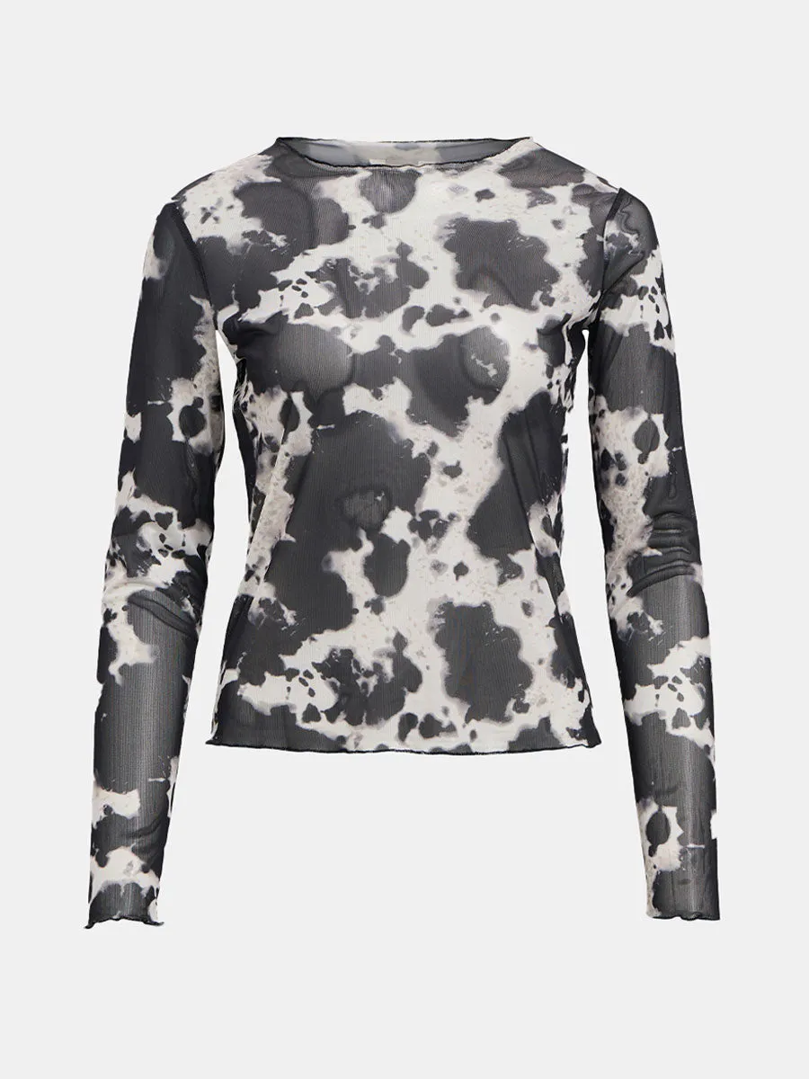 OBJMontana Mesh Top - Cow