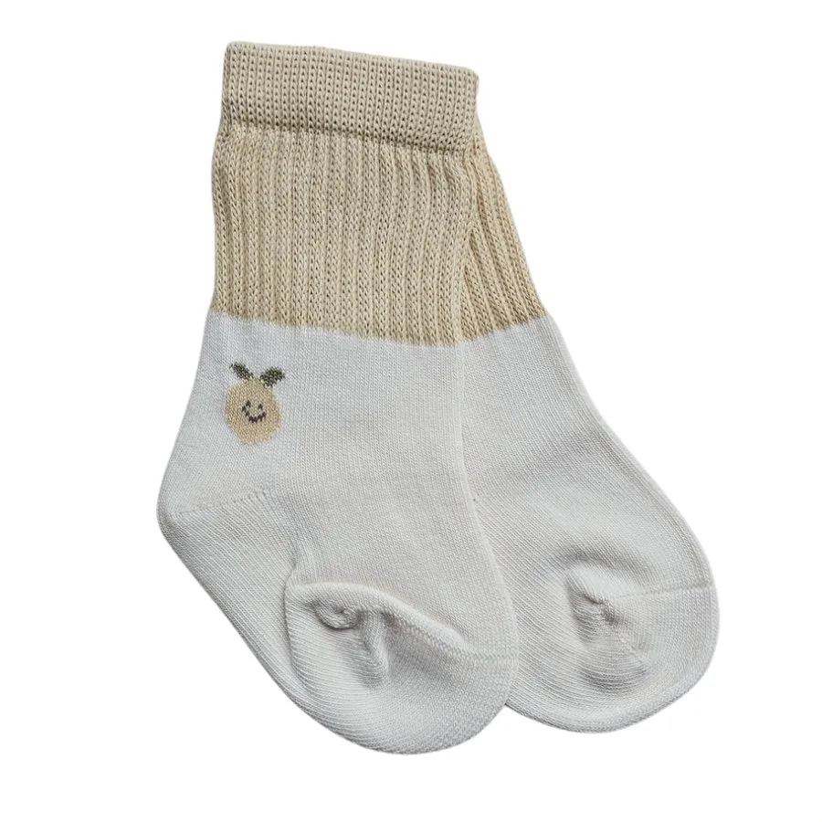Organic Duo Socks Taupe & White
