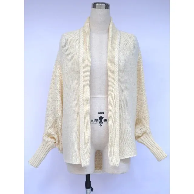 Oversized Sweater Cardigan for Women Patchwork Batwing Sleeve Long Sweater Cardigan