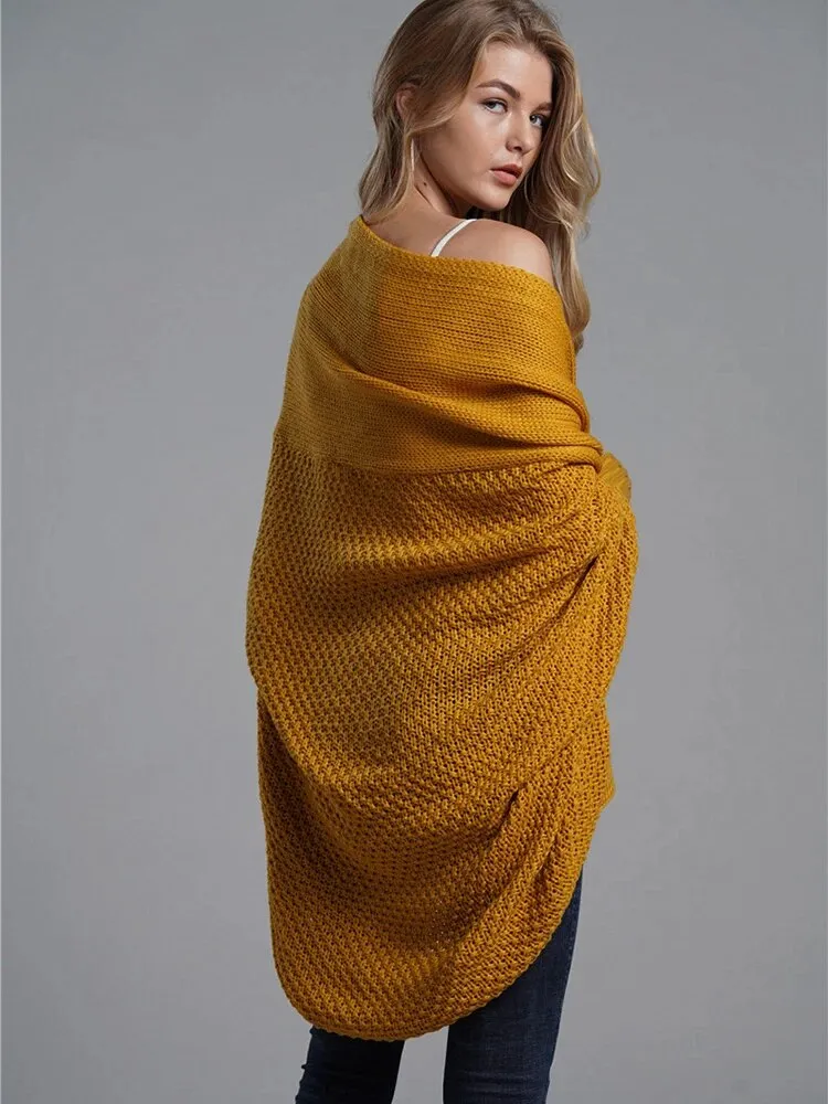 Oversized Sweater Cardigan for Women Patchwork Batwing Sleeve Long Sweater Cardigan