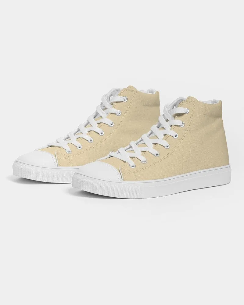 Pale Pastel Orange Yellow Men's High-top Canvas Sneakers | Men's | Bright Pale Pastel Orange Yellow | C0M8Y30K0