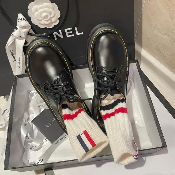 Platforms - Black, Platform Oxfords, Laces