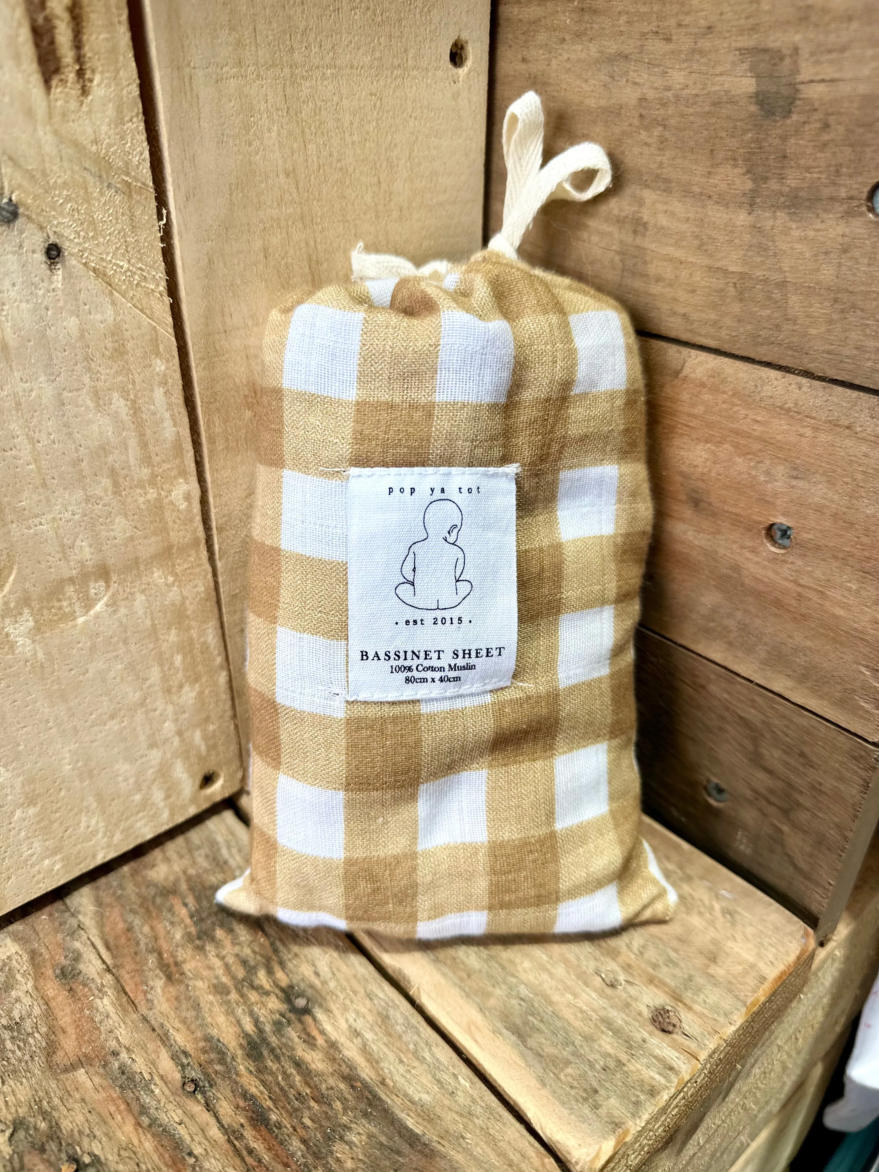 Pop Ya Tot Organic Muslin Bassinet Sheet - Lancaster