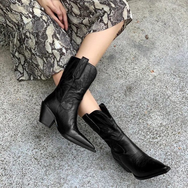 Premium Leather Cowboy Rider Boots - Durable, Stylish, and Comfortable Western Footwear