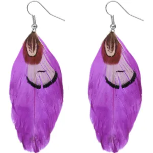 Purple Soft Faux Feather Earrings