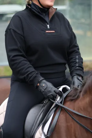 Quarter Zip Sweater in Black