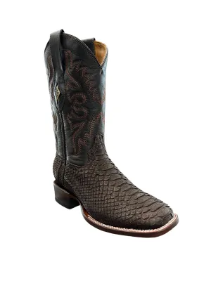 Red Diamond Square Toe Python Brown