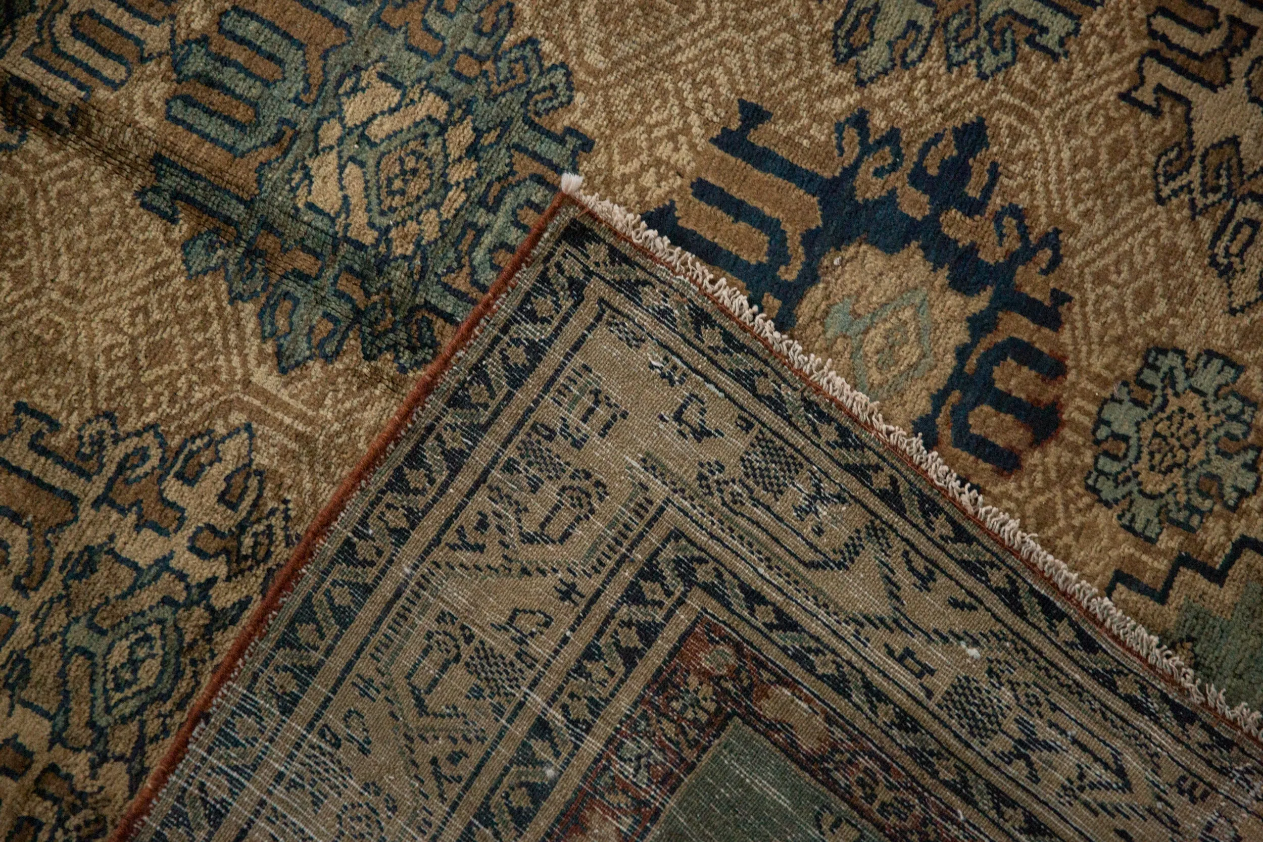 RESERVED 9x10 Antique Fine Tea Washed Malayer Square Carpet