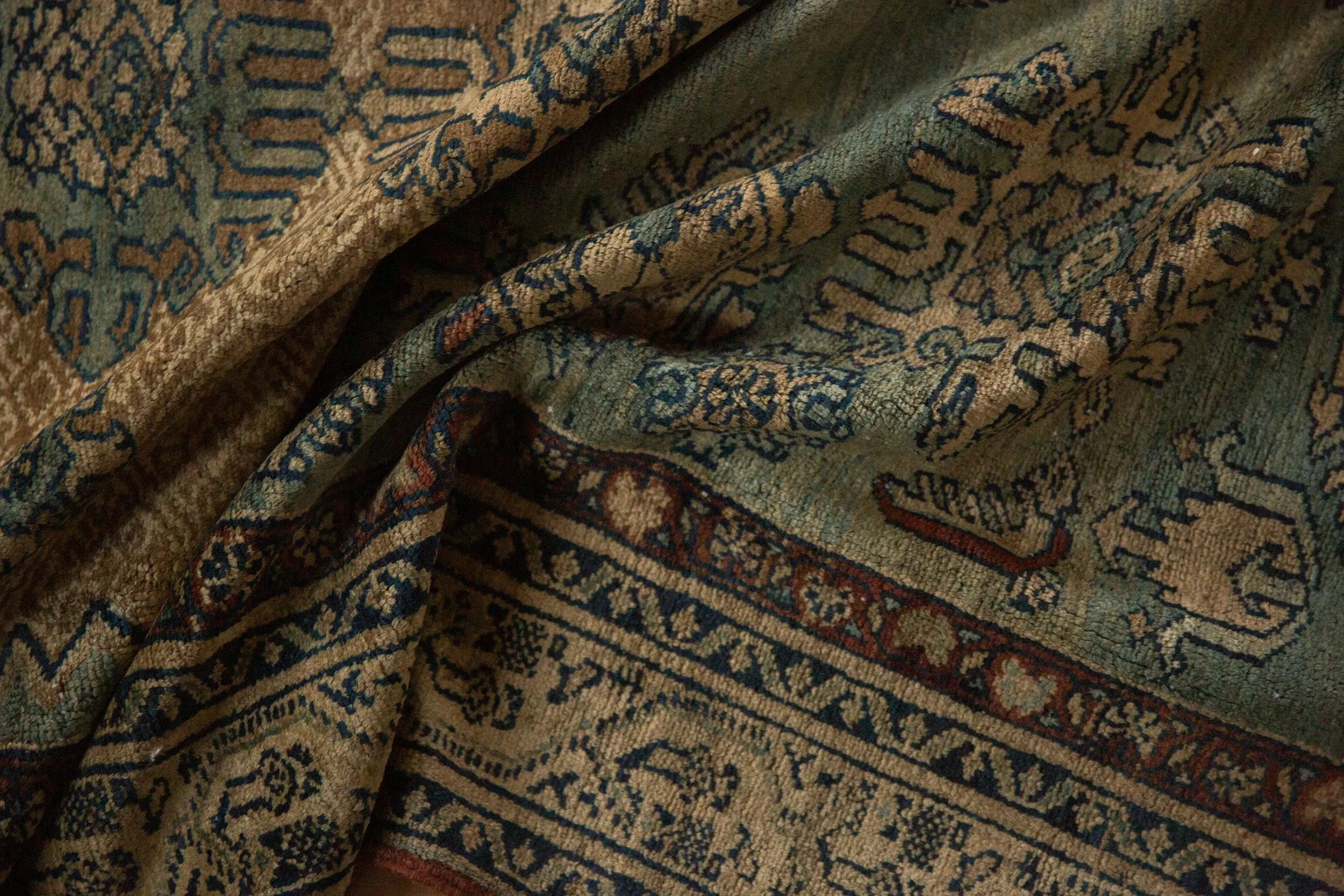 RESERVED 9x10 Antique Fine Tea Washed Malayer Square Carpet