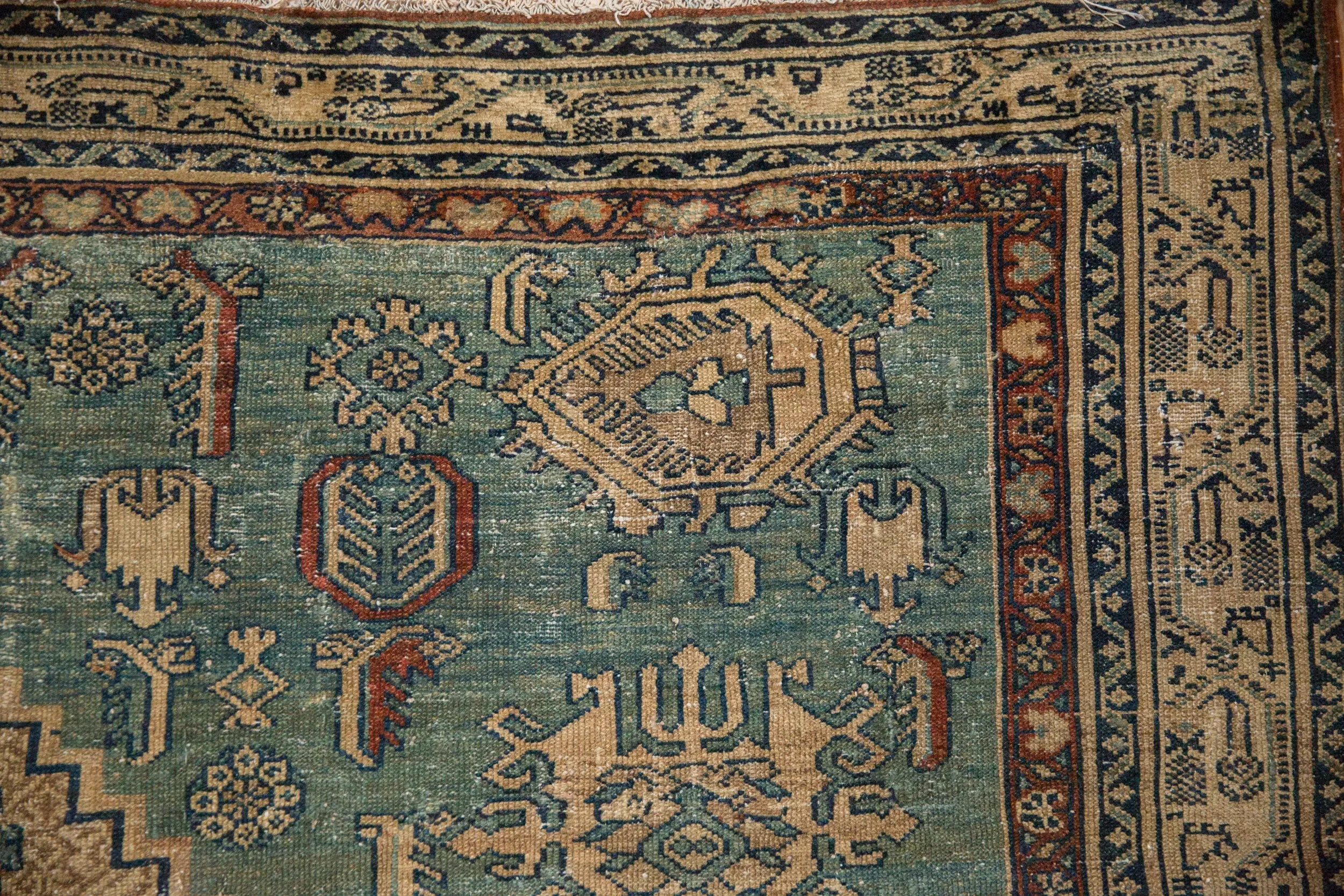 RESERVED 9x10 Antique Fine Tea Washed Malayer Square Carpet