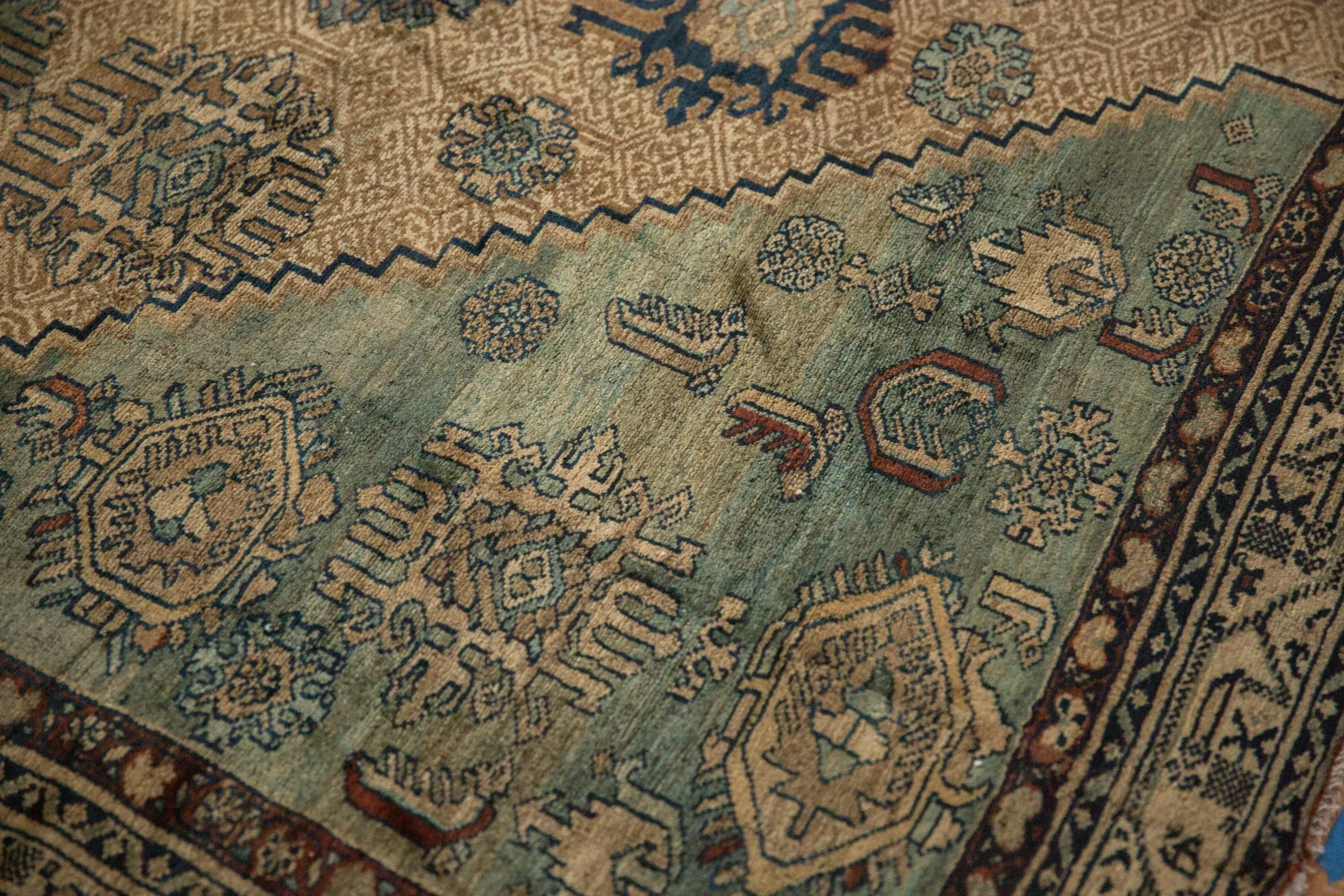 RESERVED 9x10 Antique Fine Tea Washed Malayer Square Carpet
