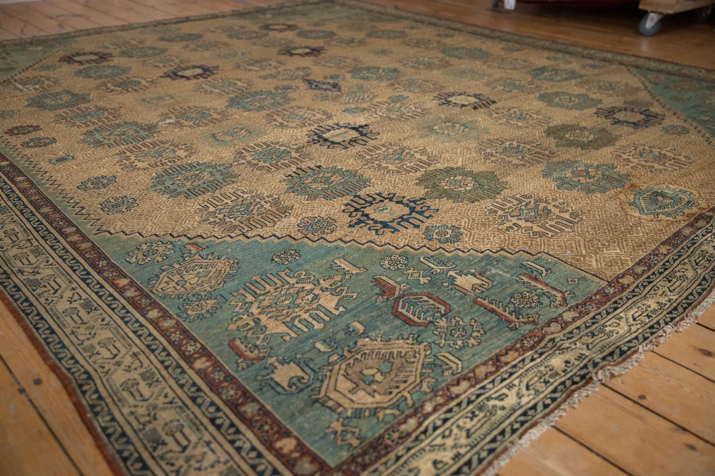 RESERVED 9x10 Antique Fine Tea Washed Malayer Square Carpet