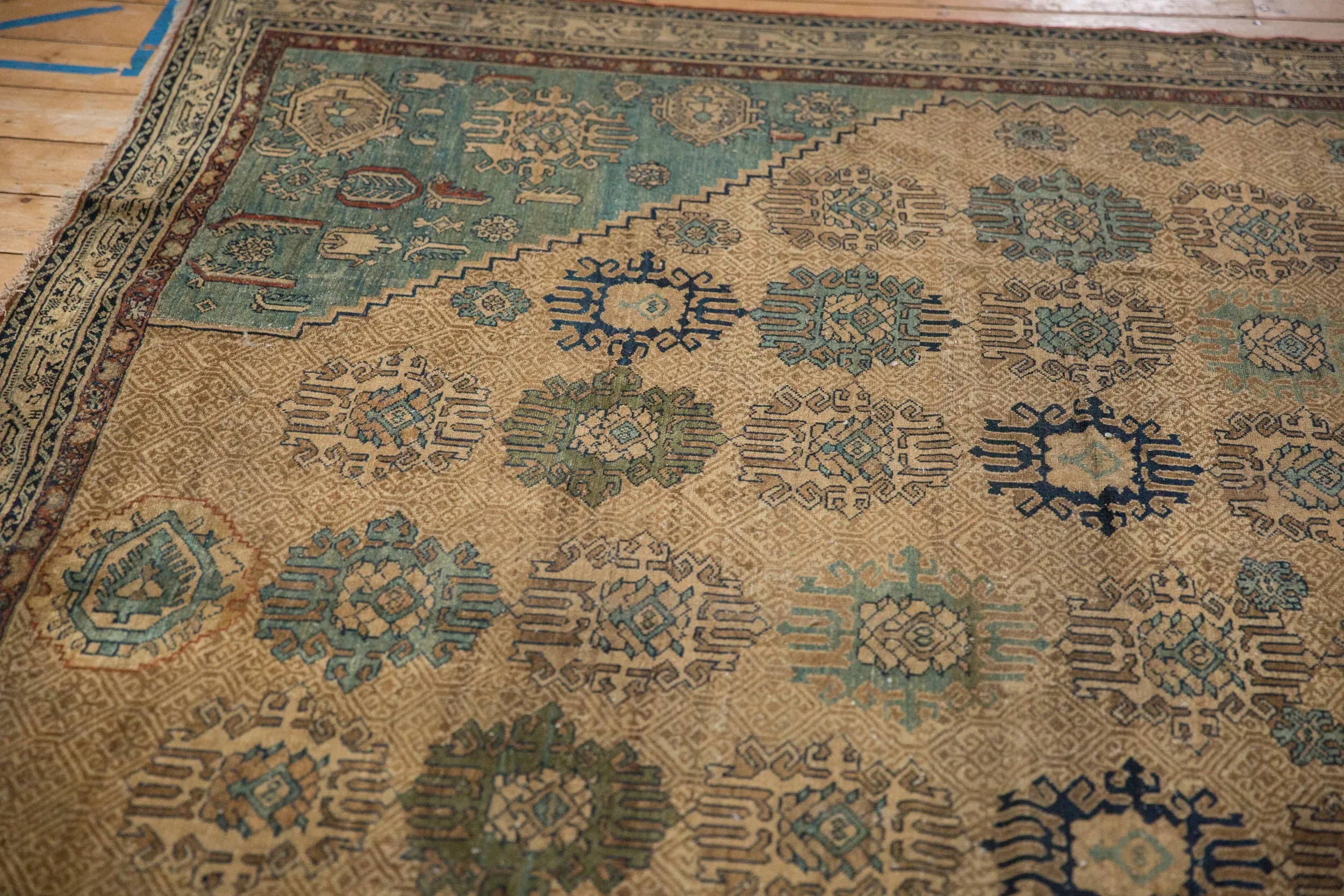 RESERVED 9x10 Antique Fine Tea Washed Malayer Square Carpet