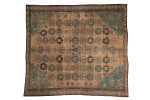 RESERVED 9x10 Antique Fine Tea Washed Malayer Square Carpet