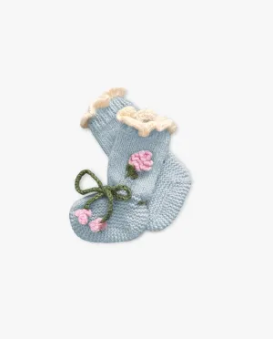 Roses Booties |blue| in stock (9-12m)
