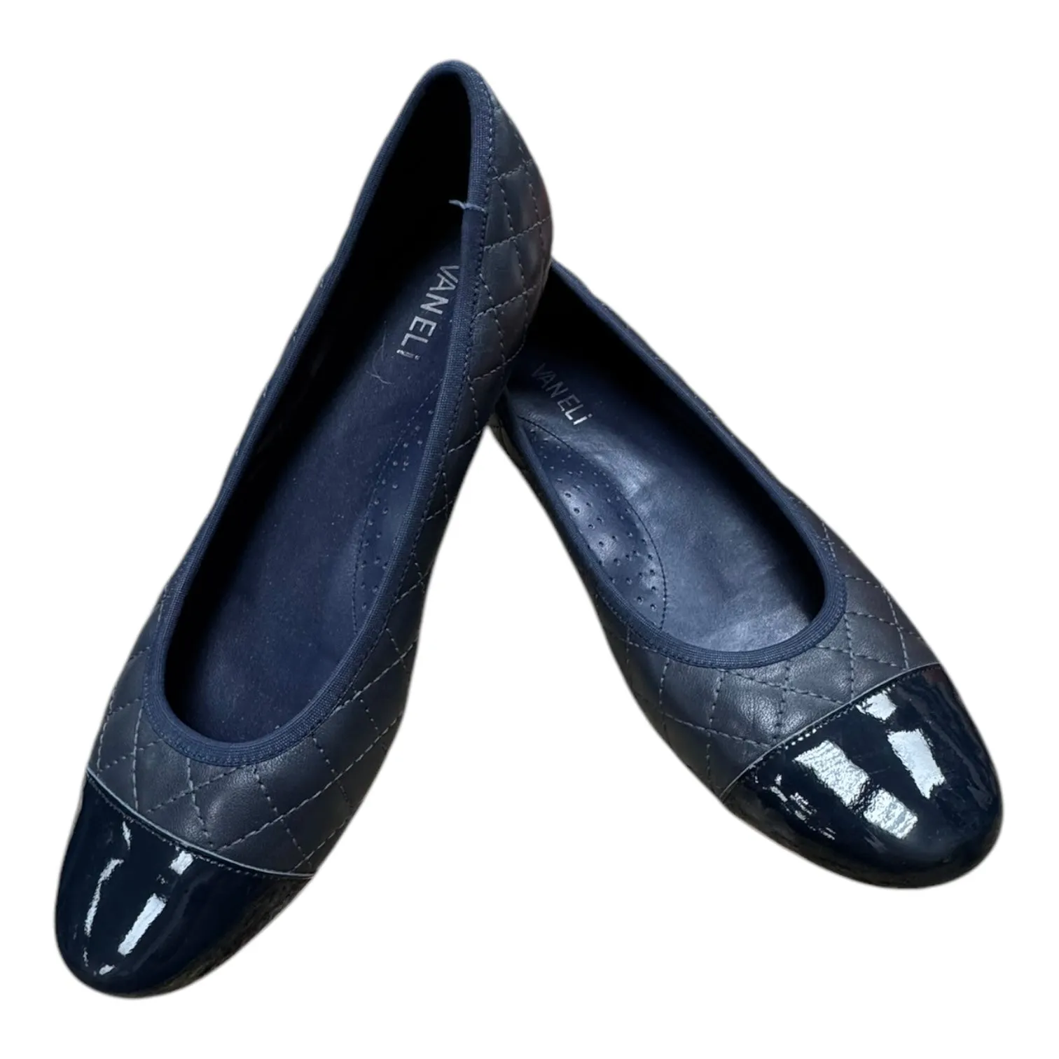 Shoes Flats By Vaneli In Navy, Size:10