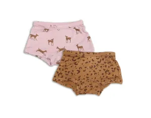Silkberry Girls 2pack Bamboo Boxer Briefs Autumn Deer Mix