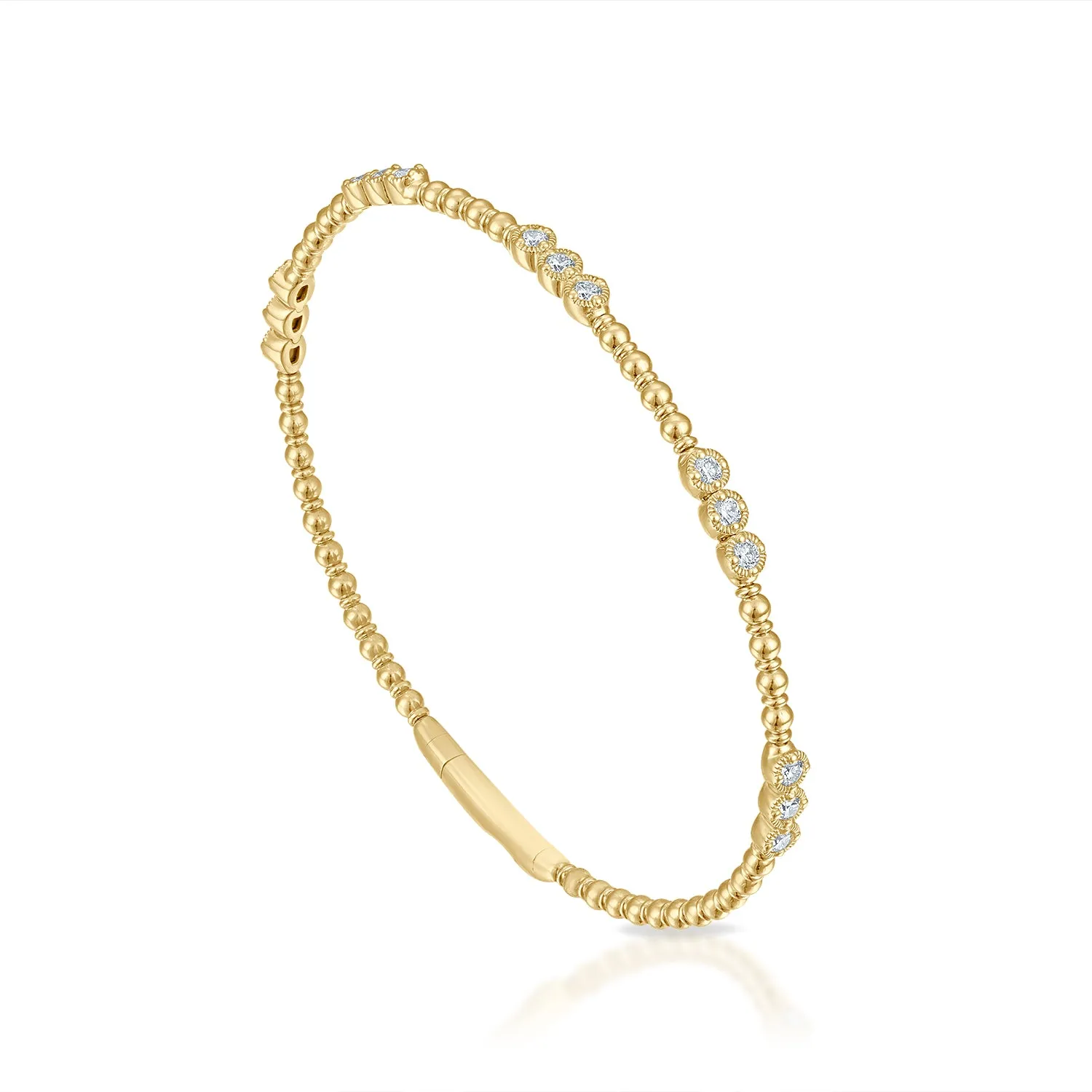 Siroo Three Bezel Diamond Flex Bangle - 0.50ct
