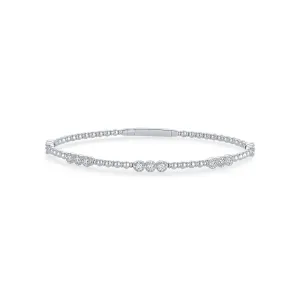 Siroo Three Bezel Diamond Flex Bangle - 0.50ct