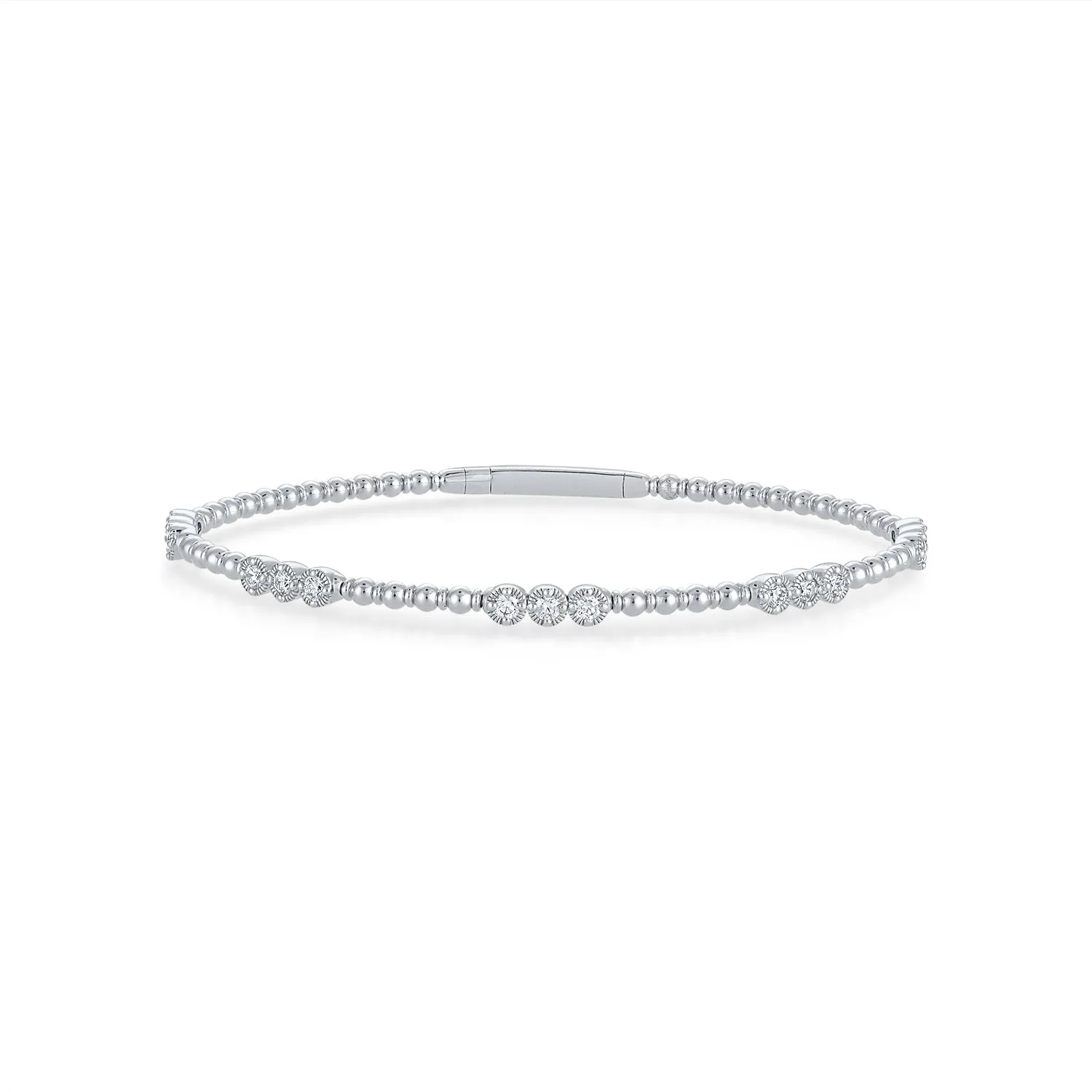 Siroo Three Bezel Diamond Flex Bangle - 0.50ct