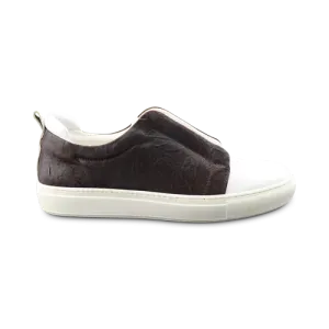 Sneakers in pelle bianco/moro