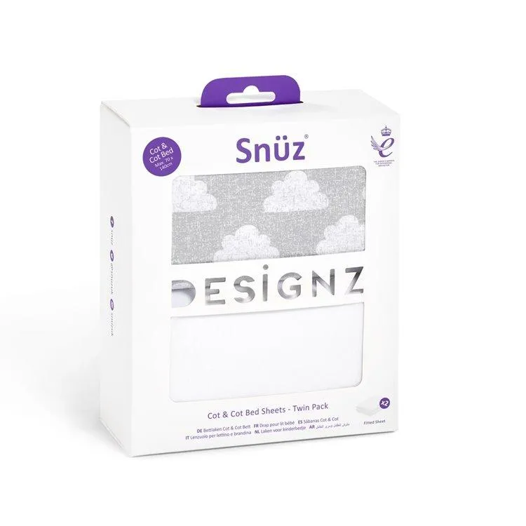Snuz Cot & Cot Bed 2 Pack Fitted Sheet – Cloud Nine