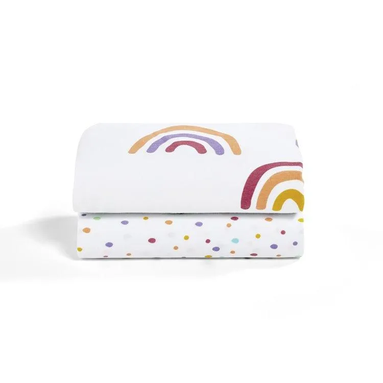 Snuz Crib 2 Pack Fitted Sheets - Colour Rainbow