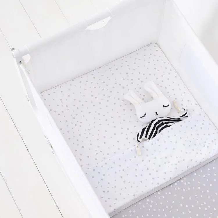 Snuz Crib 2 Pack Fitted Sheets - Grey Spots