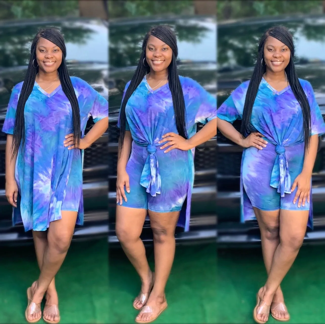Sofia Tie Dye Set (Denim-White)