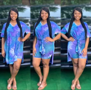Sofia Tie Dye Set (Denim-White)