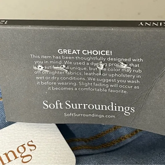SOFT SURRONDINGS NWT SUPERMELY SOFT HIGH RISE SKINNY SOFT DENIM JEANS AMARYLLIS