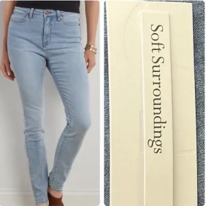 SOFT SURRONDINGS NWT SUPERMELY SOFT HIGH RISE SKINNY SOFT DENIM JEANS AMARYLLIS