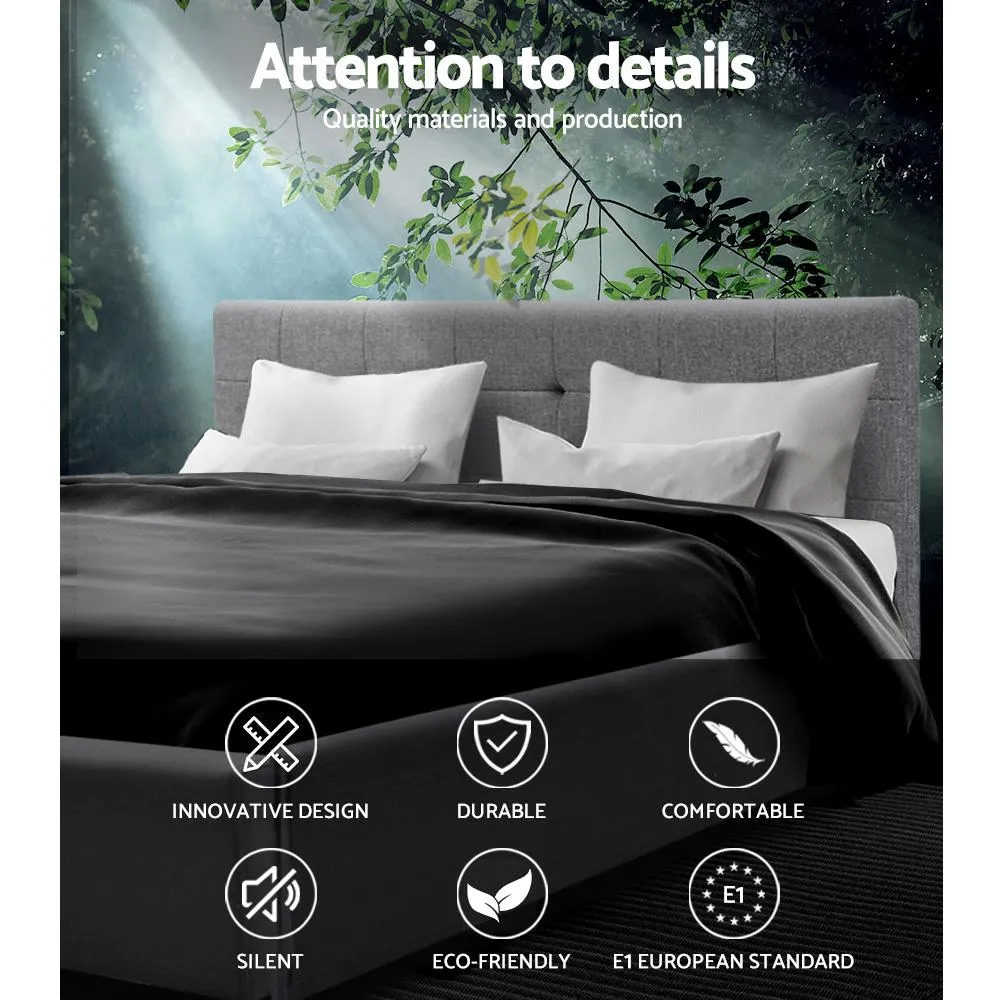 Soho Bed Frame Fabric- Grey King