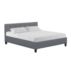 Soho Bed Frame Fabric- Grey King