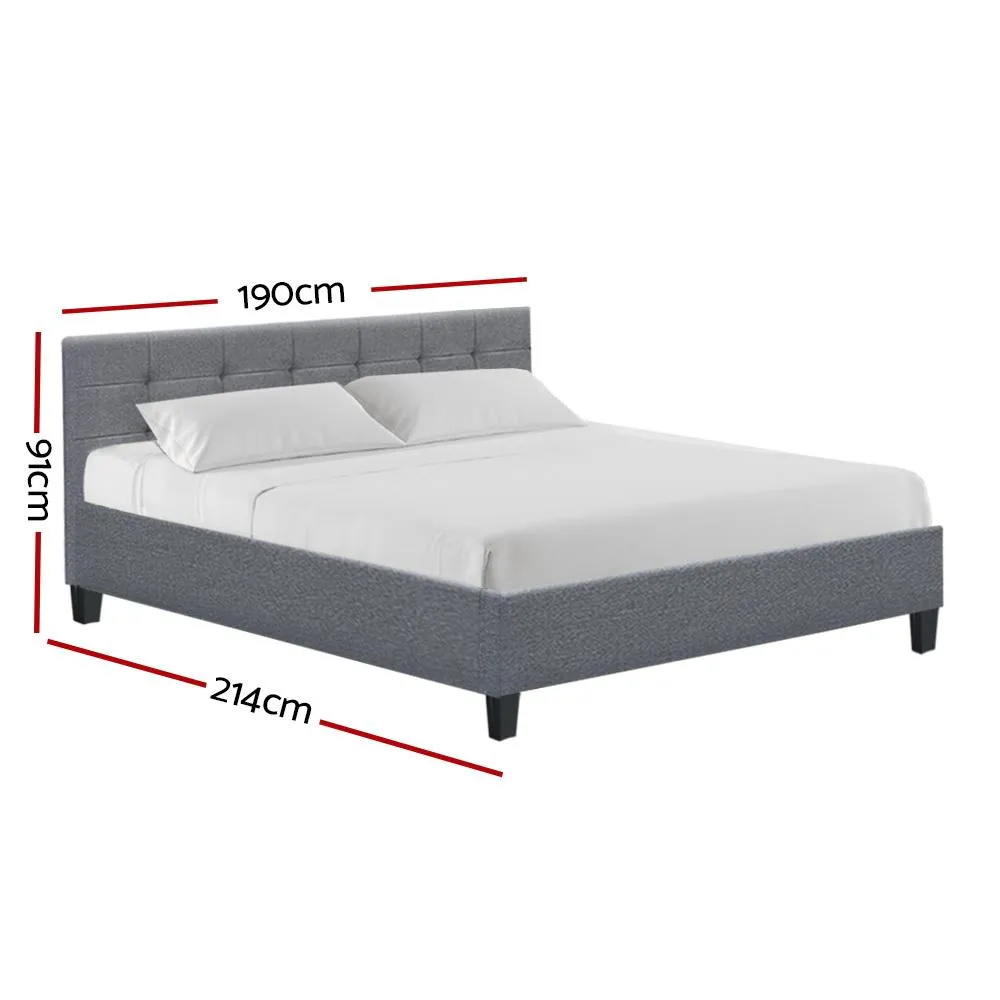 Soho Bed Frame Fabric- Grey King