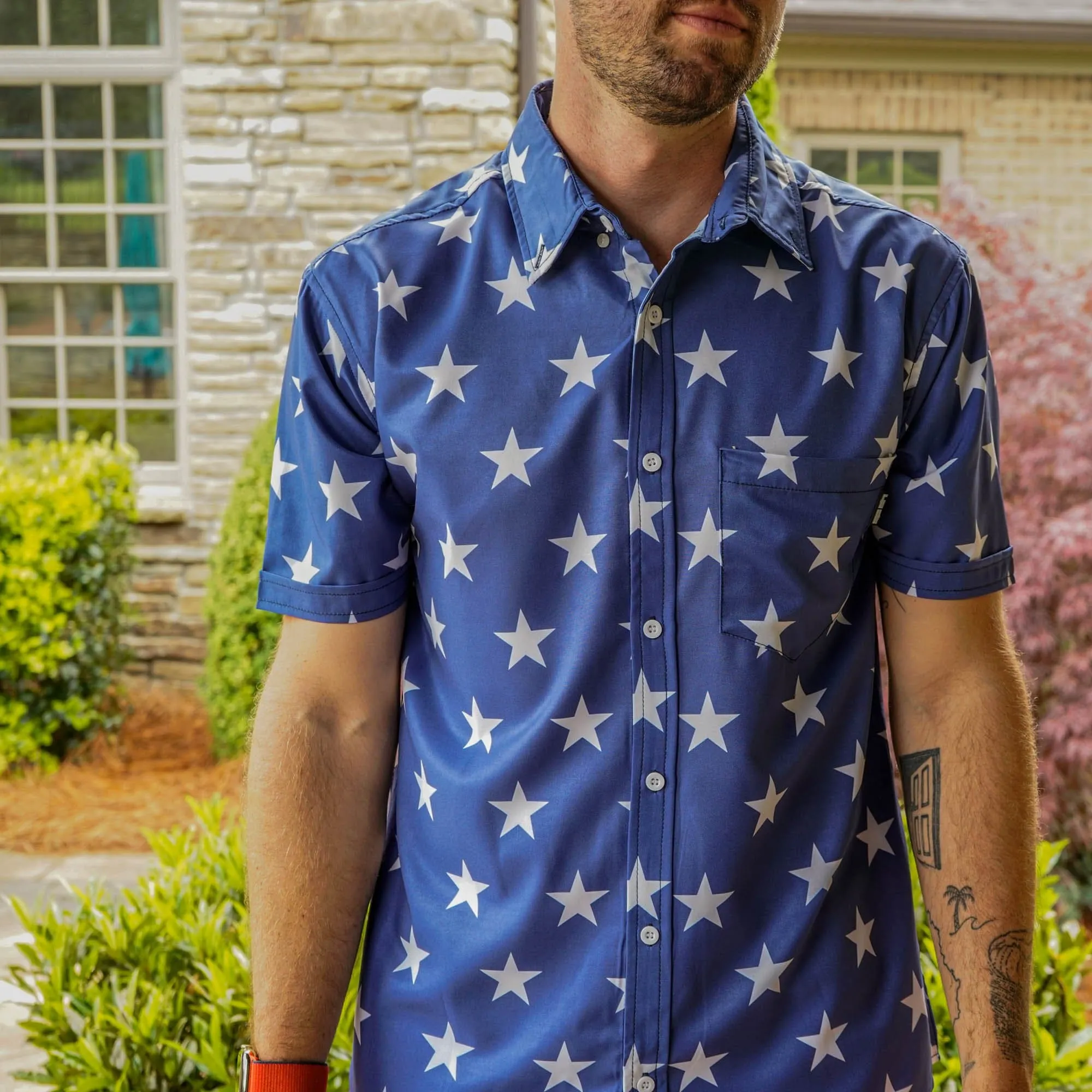 Star Spangled Button Down