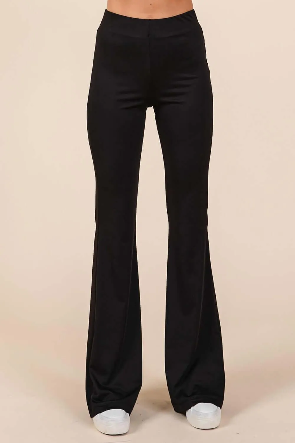 Stretchy Soft Flare Pants with Elastic Waist – Comfort & Style