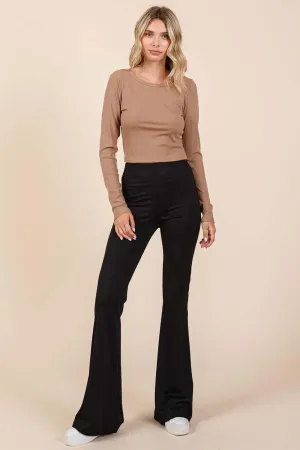 Stretchy Soft Flare Pants with Elastic Waist – Comfort & Style