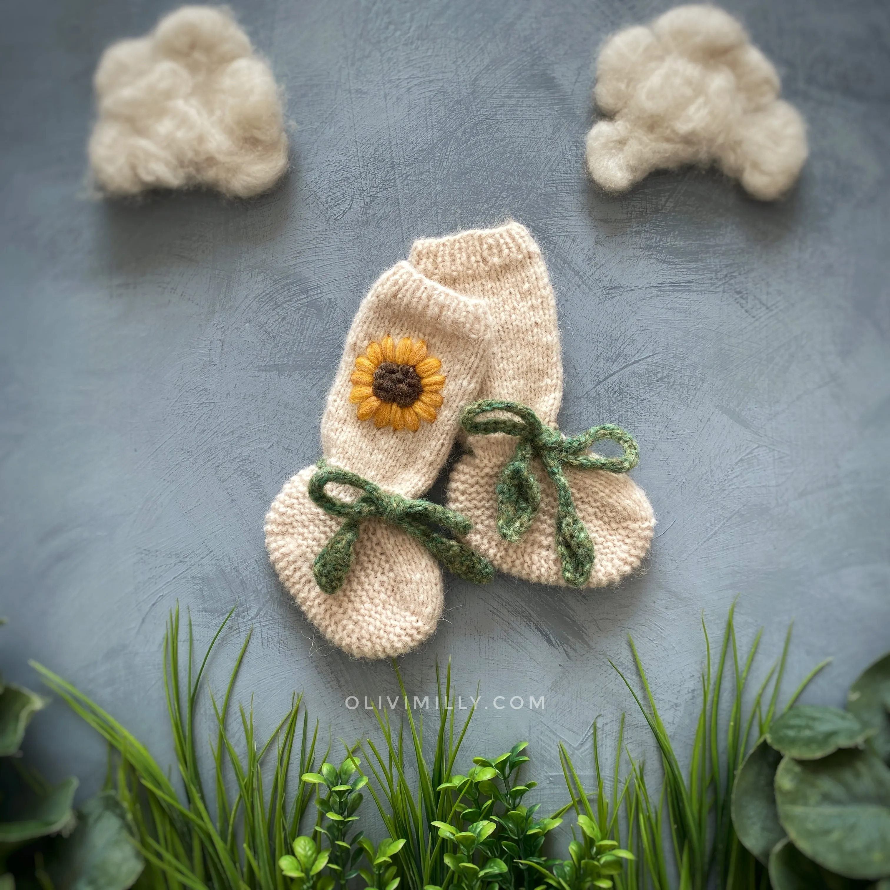 Sunflowers Booties | Wheat