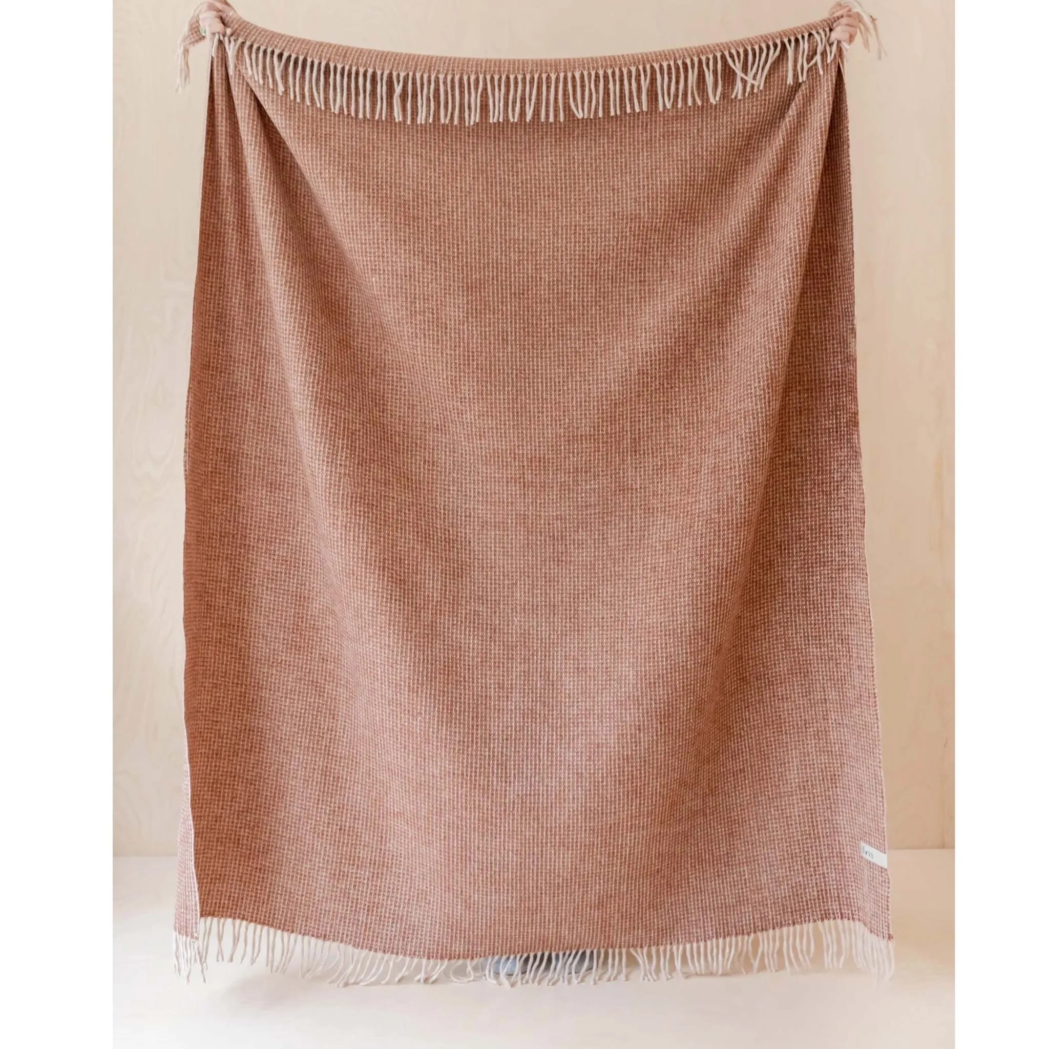 TBCo Rust Waffle Recycled Wool Blanket