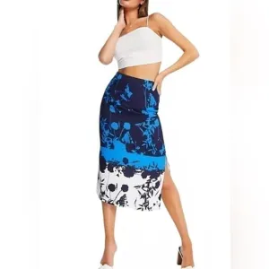 TED BAKER -NWT- Selaah Bluebell Side Slit Midi Skirt | 4‌‌‌‌‌‌‌‌‌‌‌‌‌‌‌‌‌‌‌‌‌‌‌‌