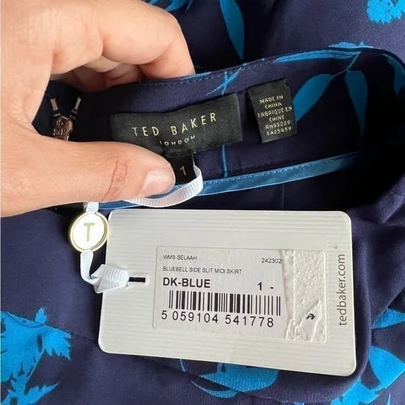 TED BAKER -NWT- Selaah Bluebell Side Slit Midi Skirt | 4‌‌‌‌‌‌‌‌‌‌‌‌‌‌‌‌‌‌‌‌‌‌‌‌
