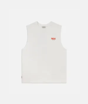 The Camino Muscle Tee - White Red